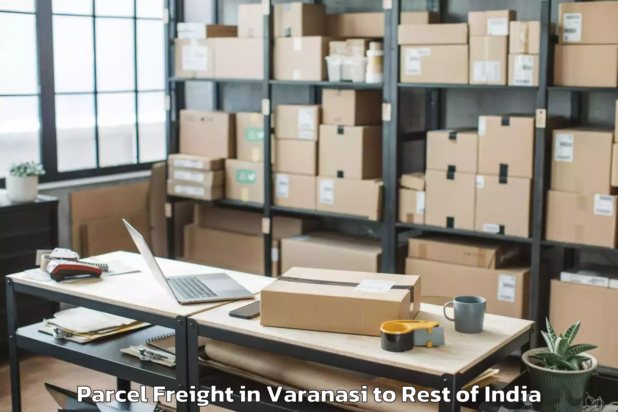 Easy Varanasi to Thanamandi Parcel Freight Booking